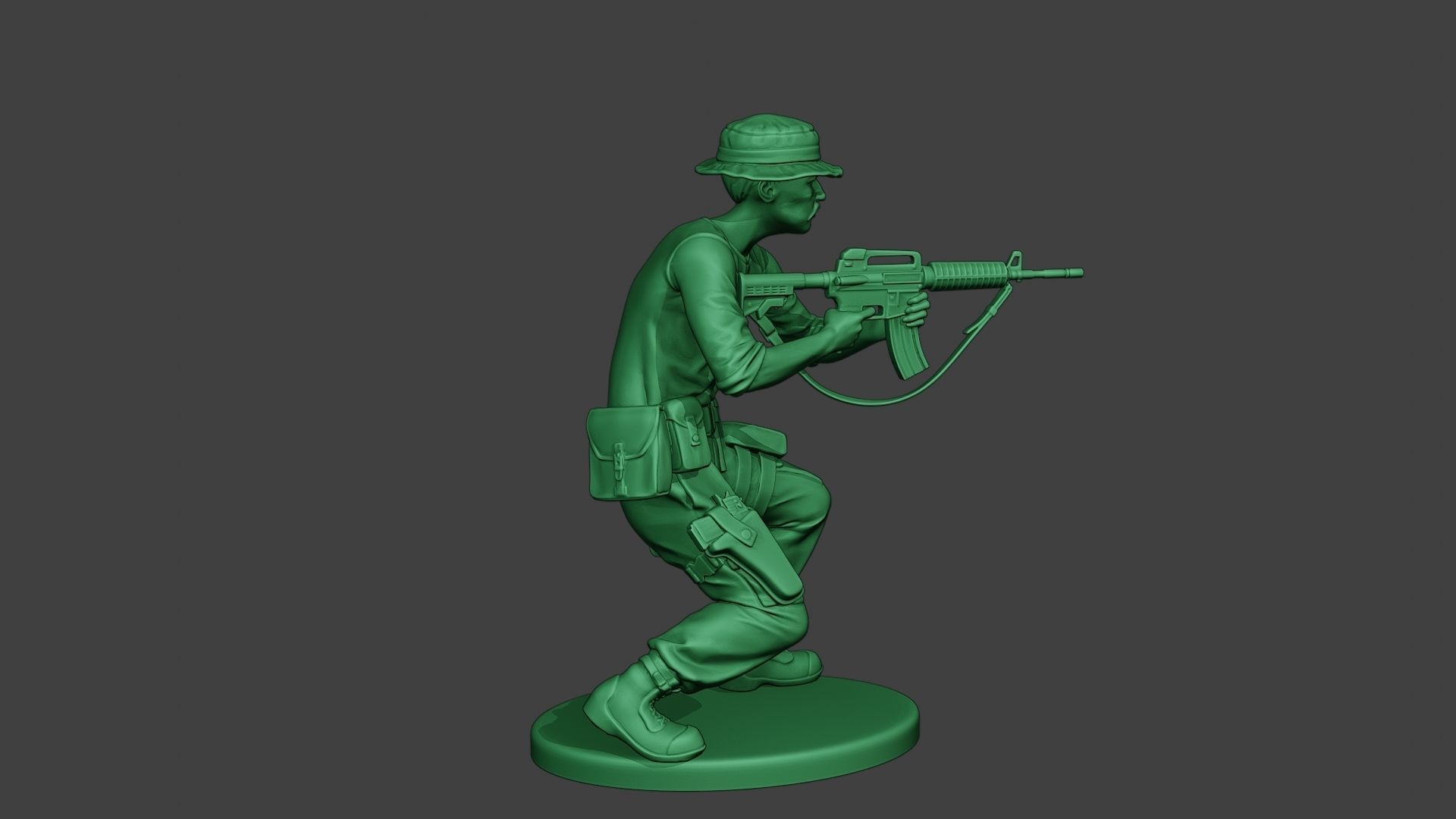Modern Jungle Soldier Shoot crouched3 MJS1 3D print model_8