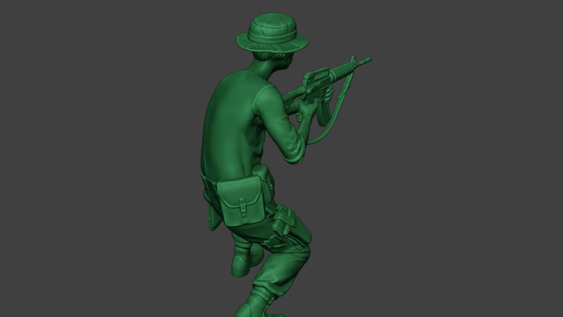 Modern Jungle Soldier Shoot crouched3 MJS1 3D print model_24