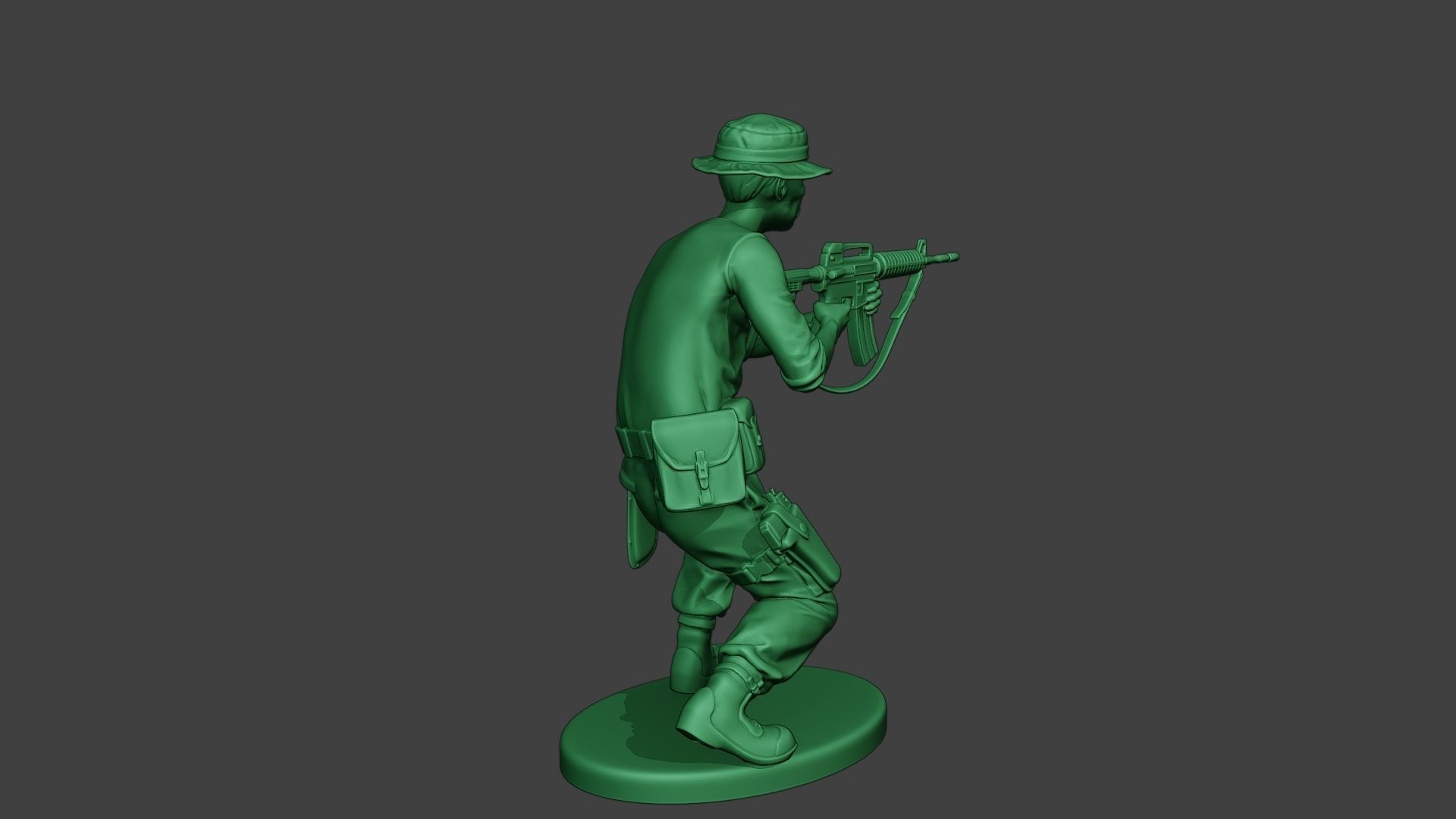 Modern Jungle Soldier Shoot crouched3 MJS1 3D print model_7