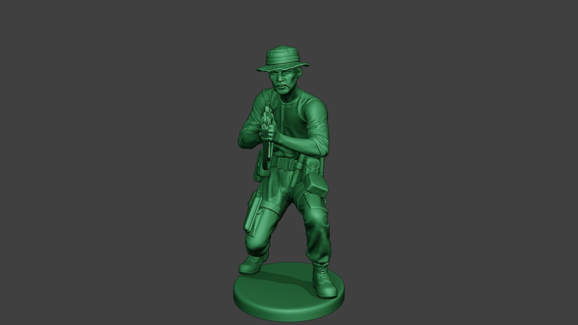 Modern Jungle Soldier Shoot crouched3 MJS1 3D print model_11