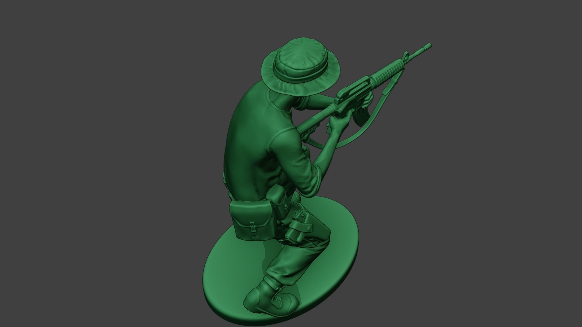 Modern Jungle Soldier Shoot crouched3 MJS1 3D print model_22