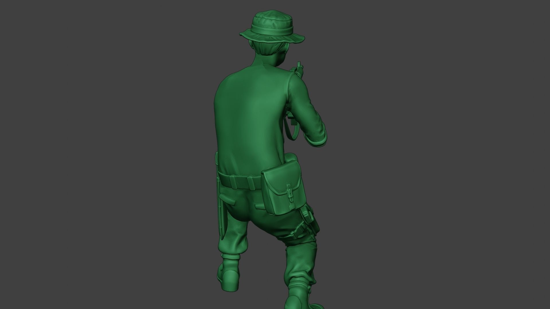 Modern Jungle Soldier Shoot crouched3 MJS1 3D print model_25
