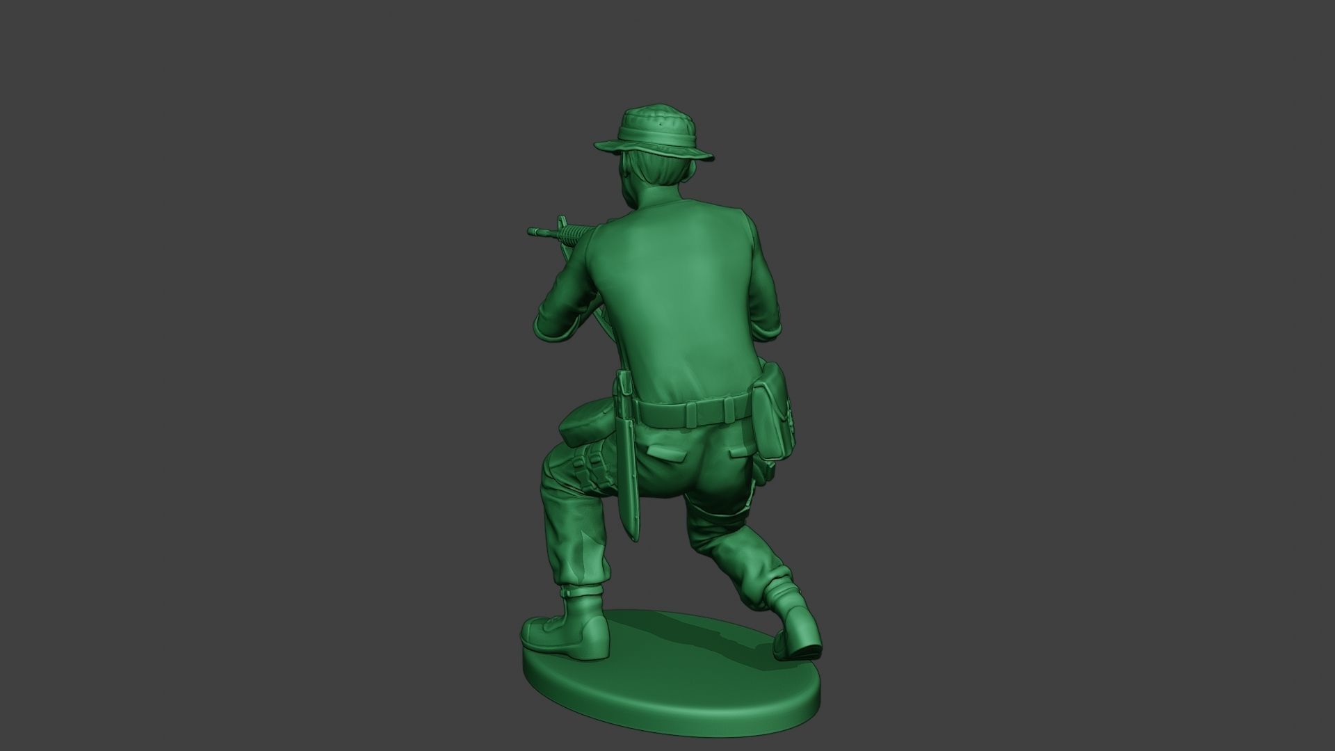 Modern Jungle Soldier Shoot crouched3 MJS1 3D print model_5