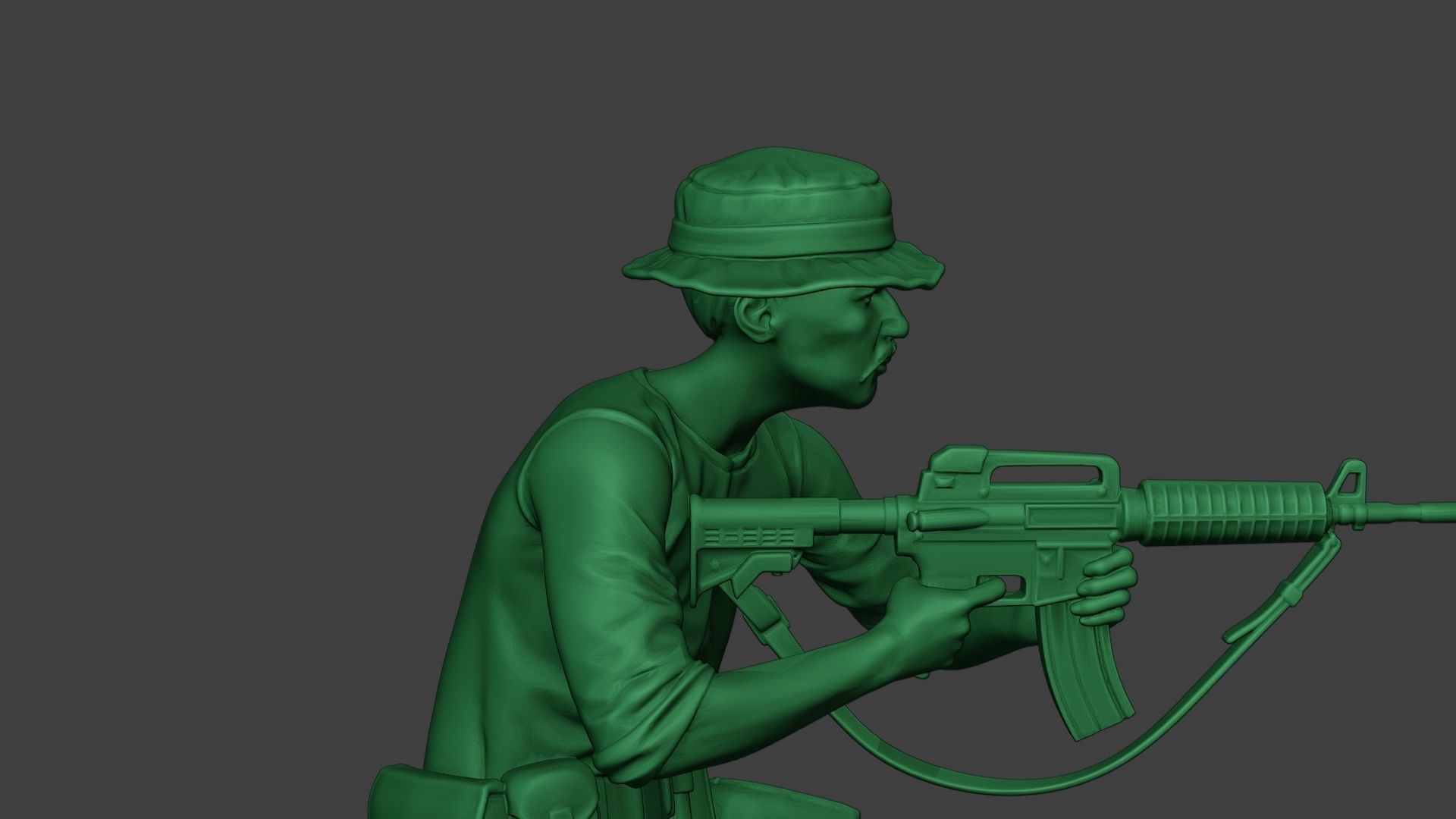 Modern Jungle Soldier Shoot crouched3 MJS1 3D print model_20