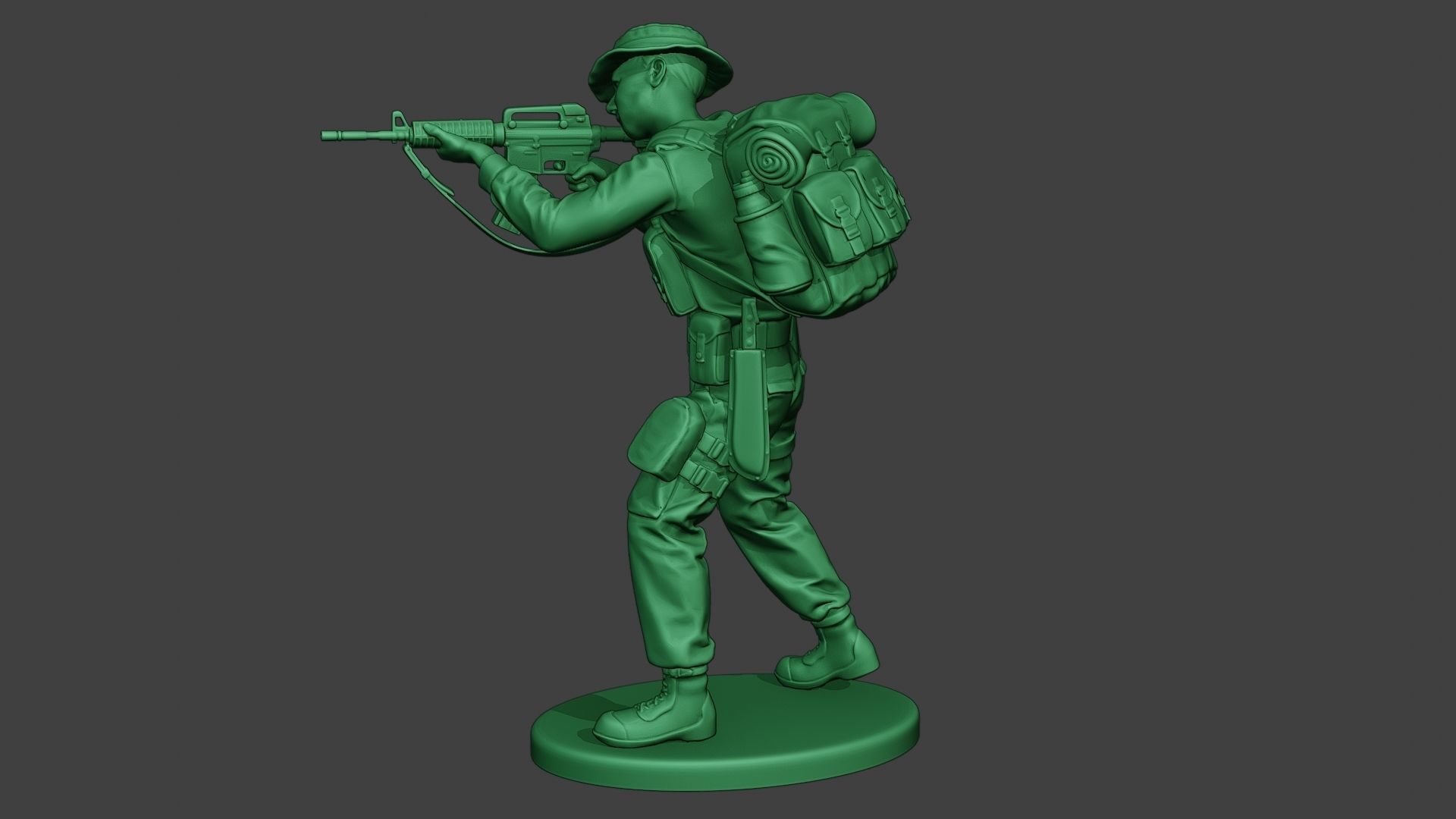 Modern Jungle Soldier Shoot Stand MJS1 3D print model_3