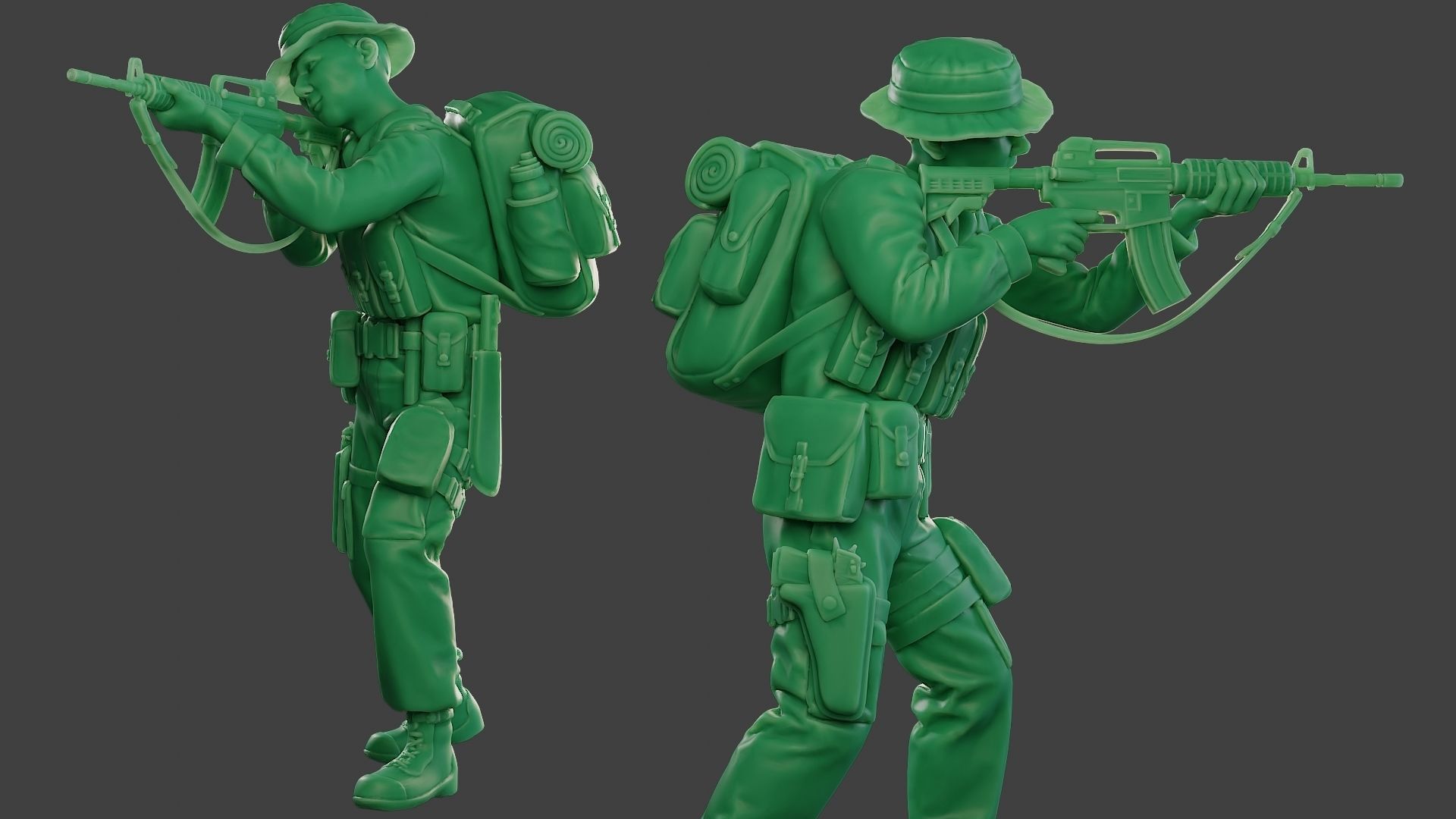 Modern Jungle Soldier Shoot Stand MJS1 3D print model_1