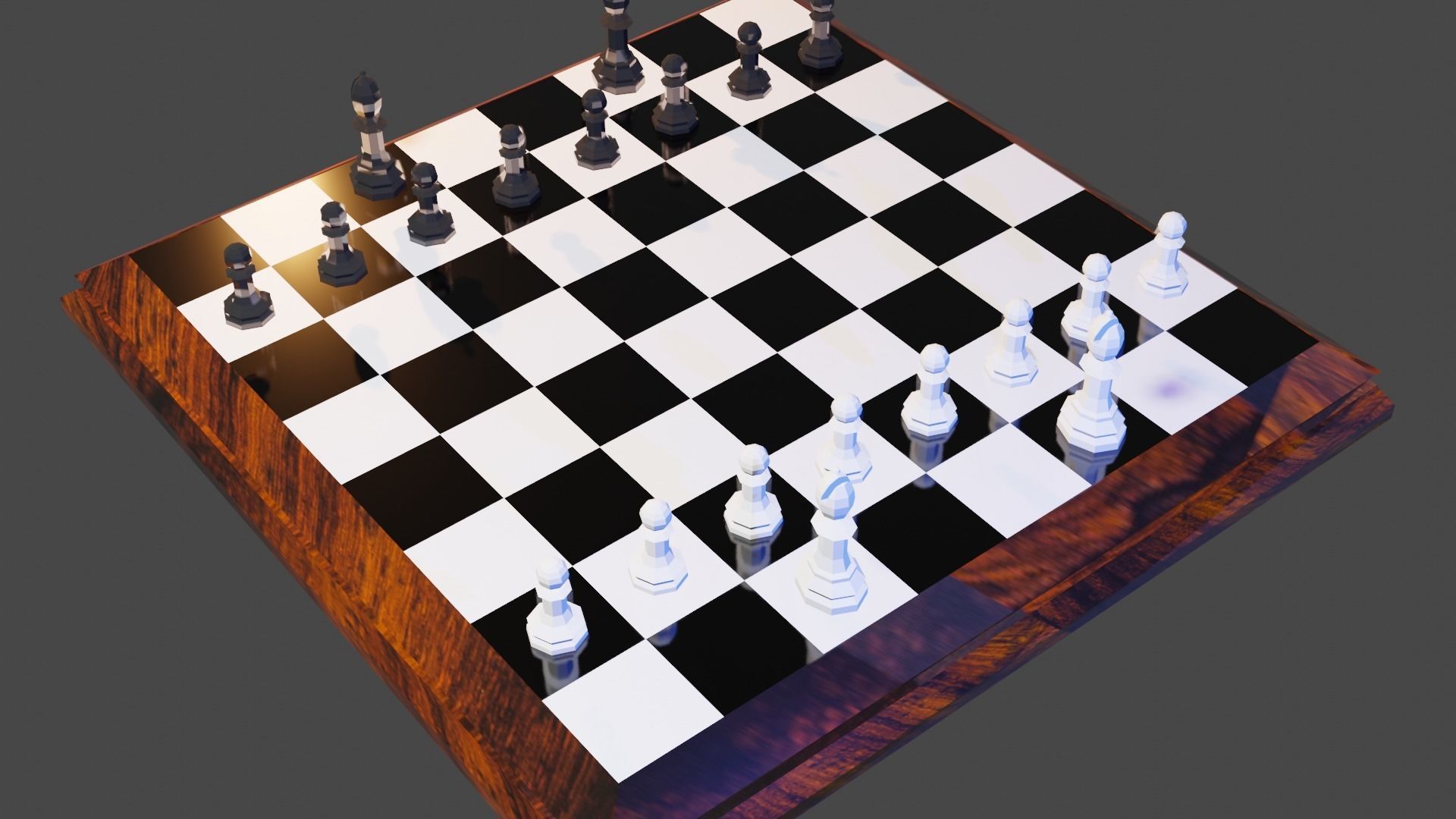 Chess complete Set  Low-poly 3D model_11