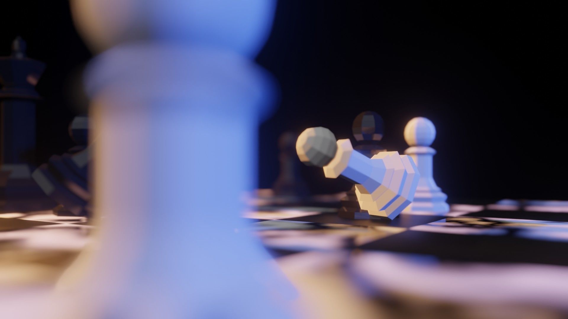 Chess complete Set  Low-poly 3D model_12