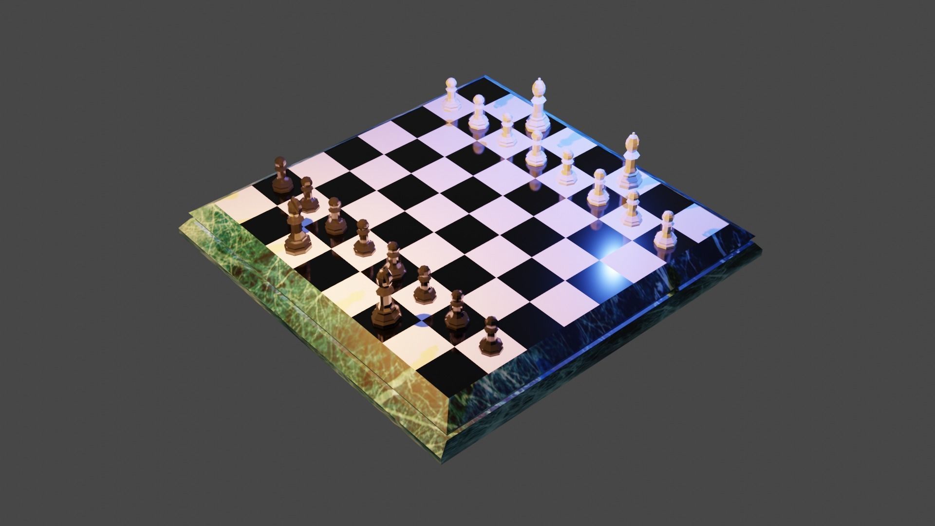 Chess complete Set  Low-poly 3D model_9