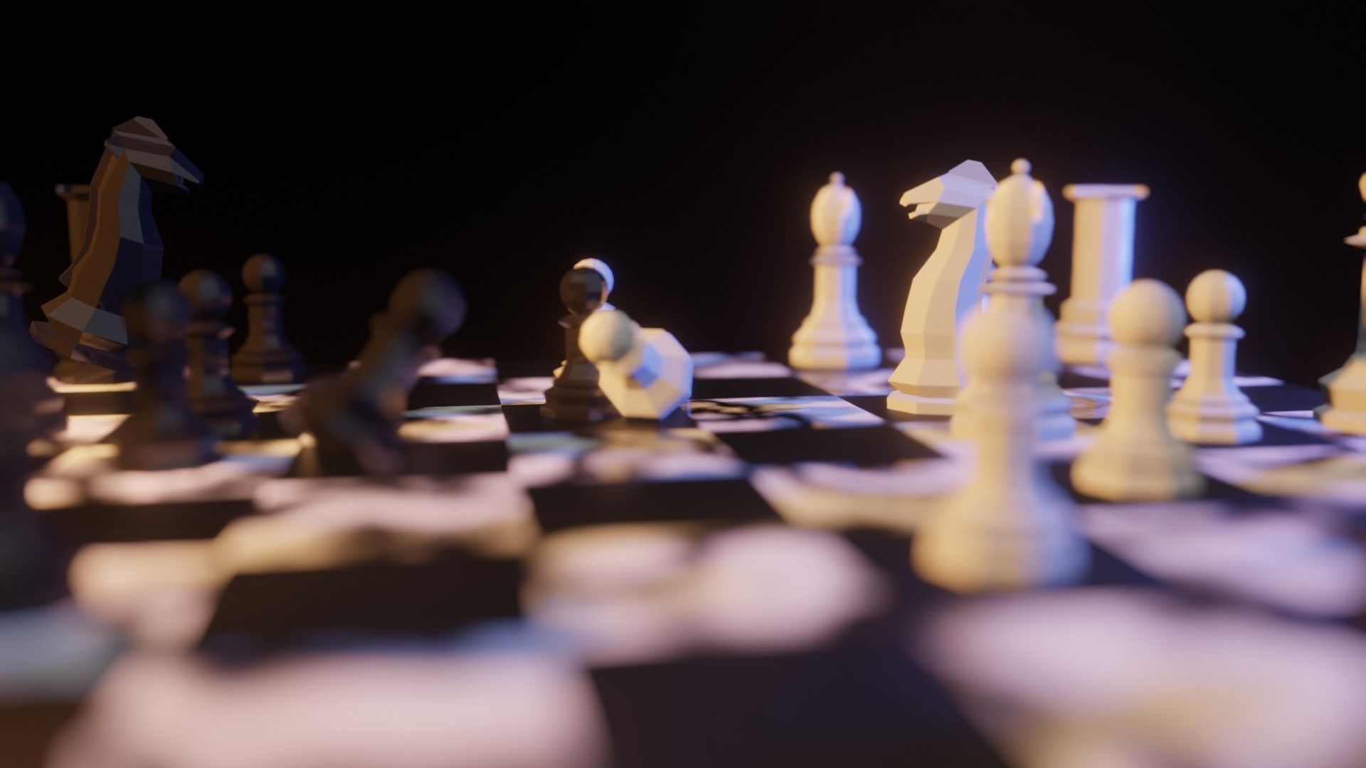 Chess complete Set  Low-poly 3D model_7