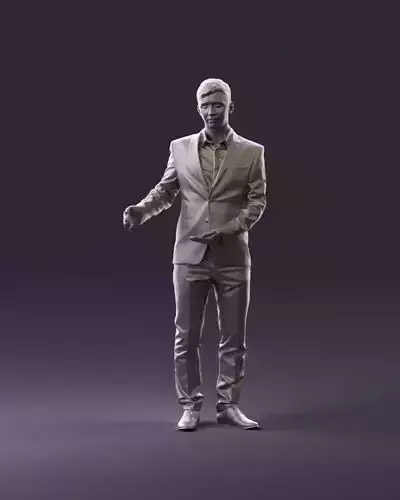 Man in dark suit hands on side 0956 3D Print Ready 3D print model