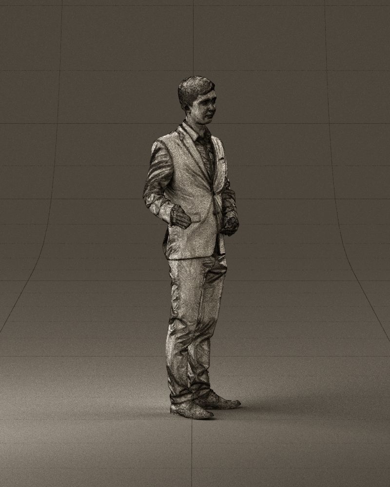 Man in dark suit hands on side 0956 3D Print Ready 3D print model_26