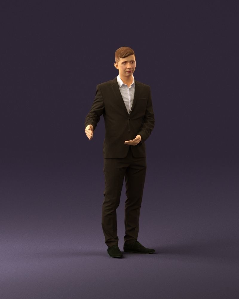 Man in dark suit hands on side 0956 3D Print Ready 3D print model_35