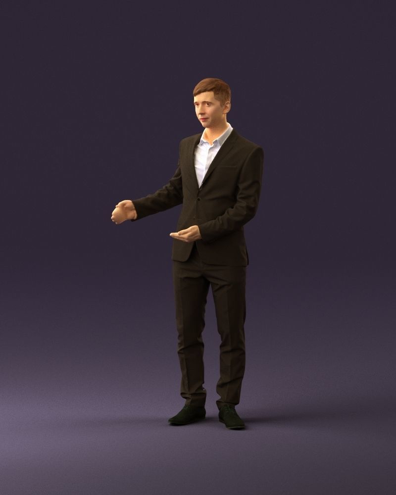 Man in dark suit hands on side 0956 3D Print Ready 3D print model_21