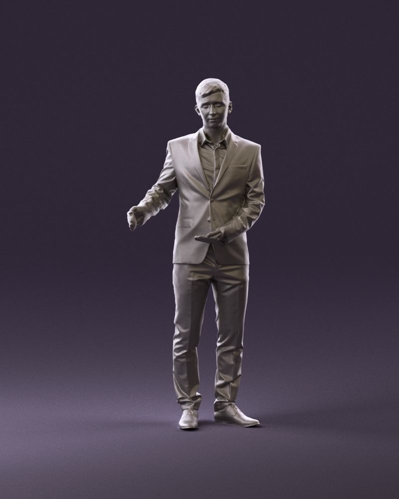 Man in dark suit hands on side 0956 3D Print Ready 3D print model_1