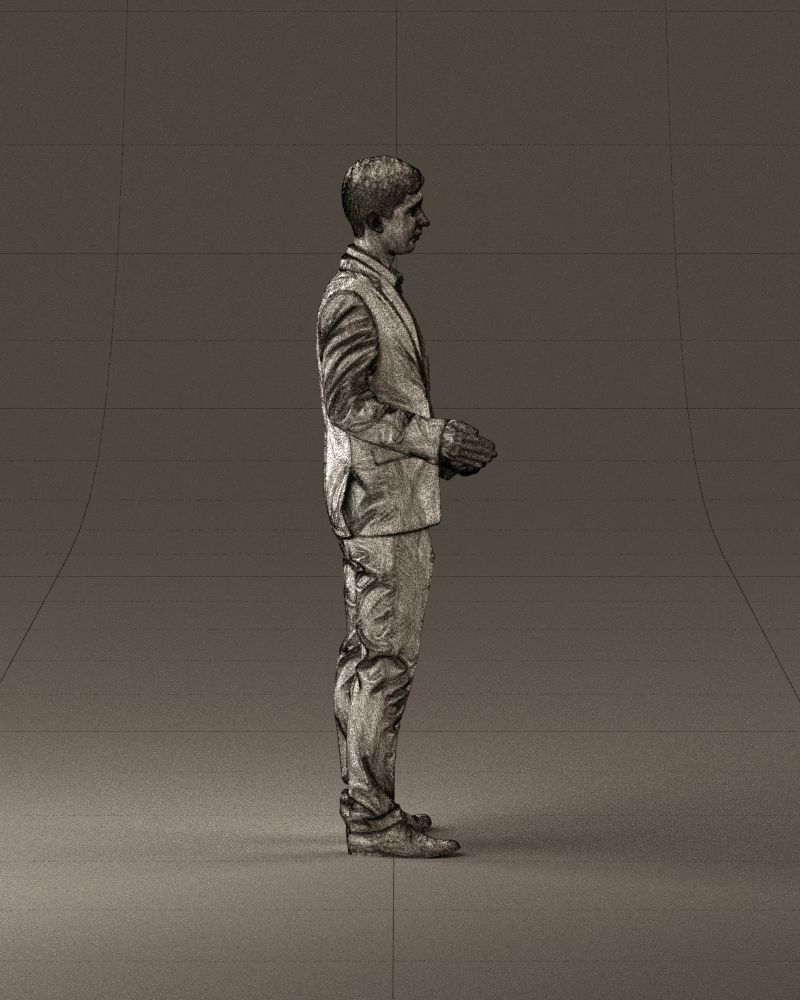 Man in dark suit hands on side 0956 3D Print Ready 3D print model_27