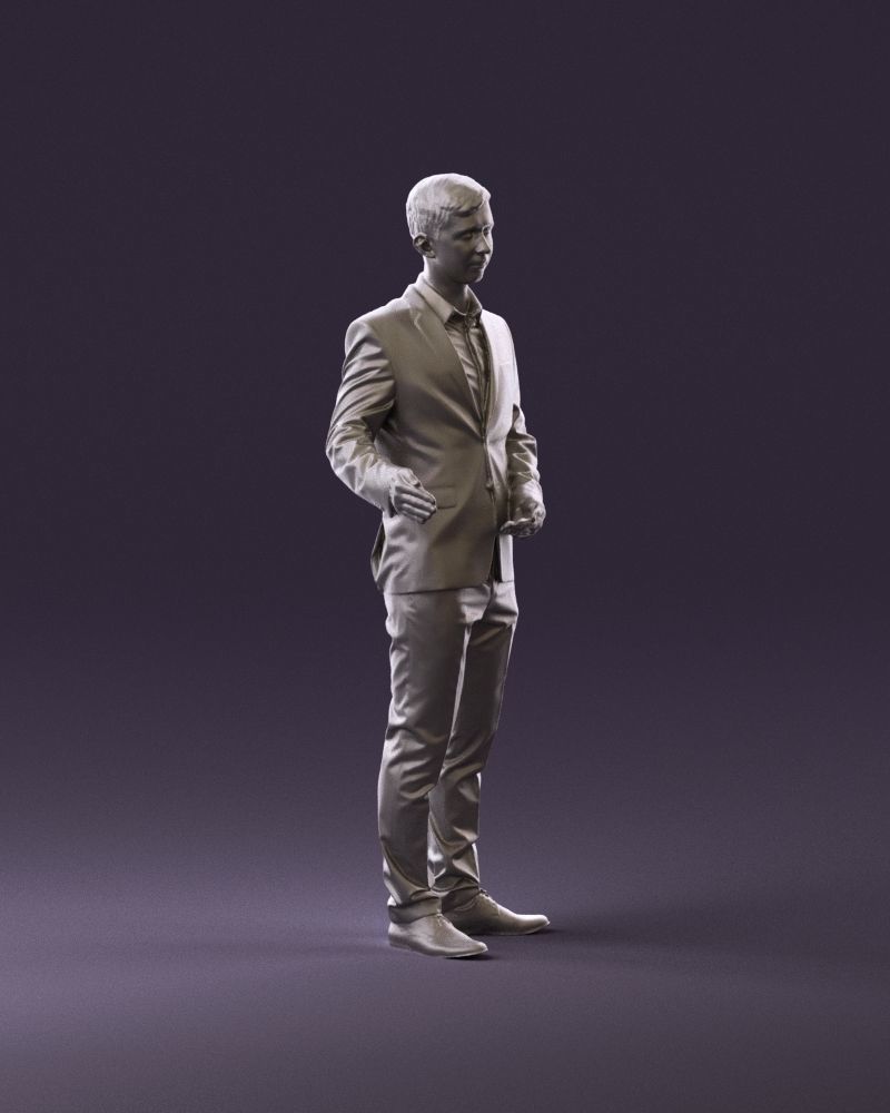 Man in dark suit hands on side 0956 3D Print Ready 3D print model_3