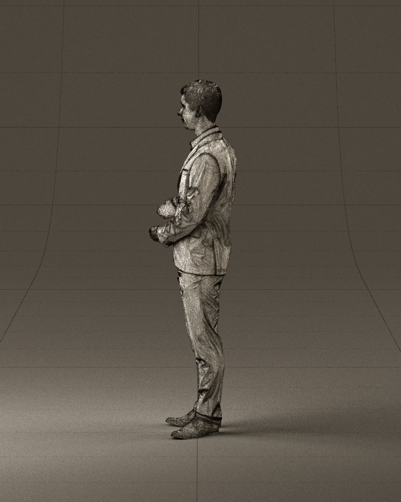 Man in dark suit hands on side 0956 3D Print Ready 3D print model_31