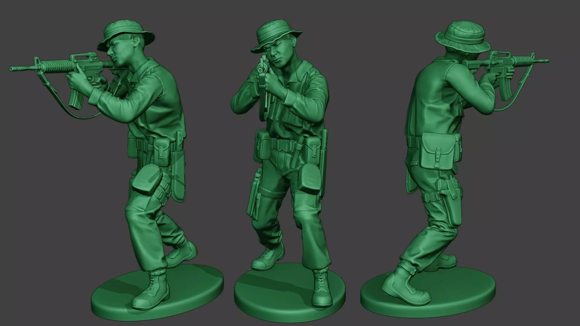 Modern Jungle Soldier Shoot Stand2 MJS1 3D print model_0