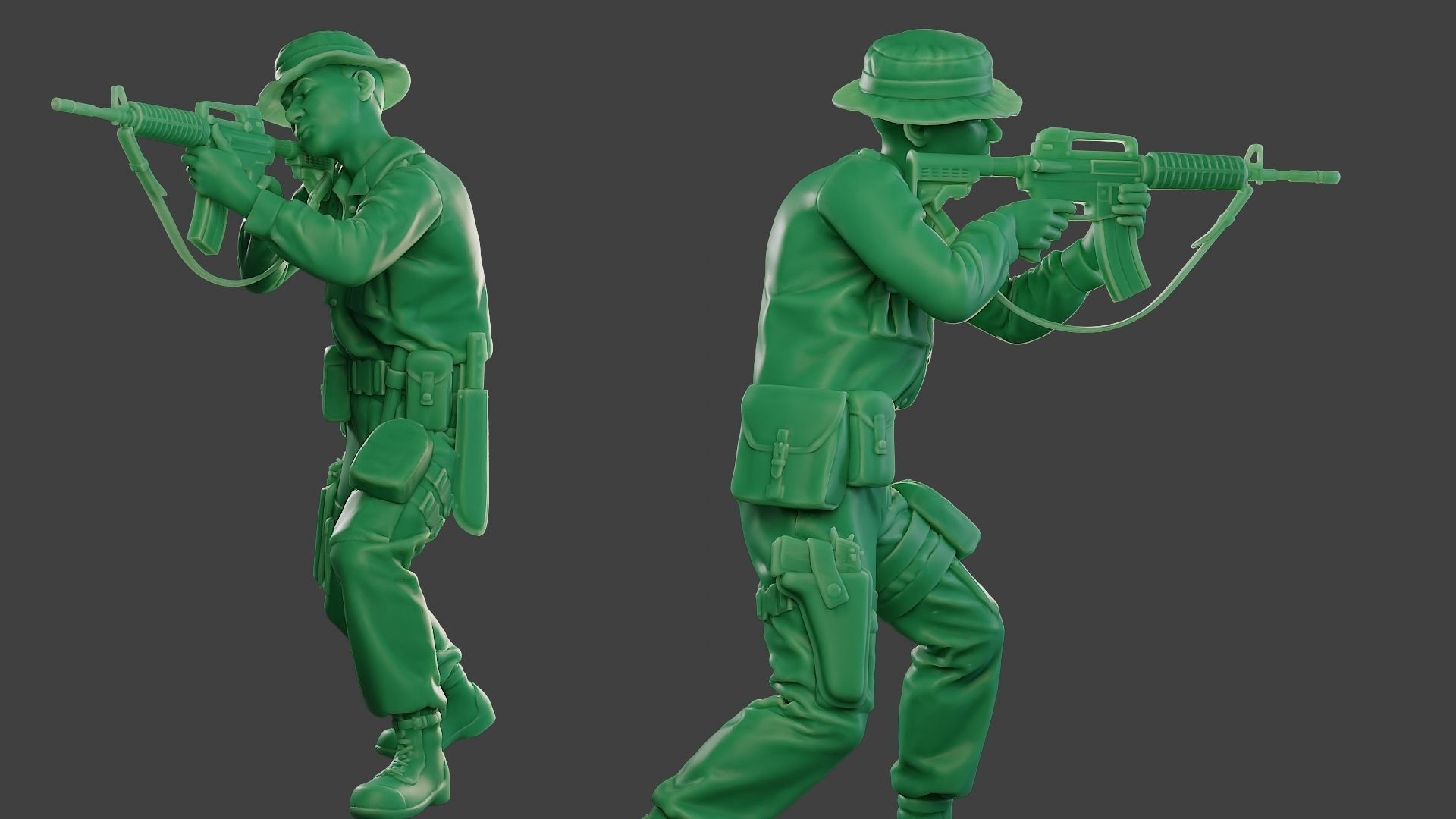 Modern Jungle Soldier Shoot Stand2 MJS1 3D print model_1