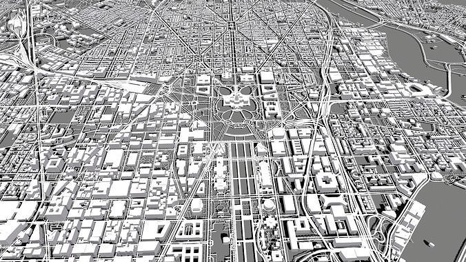 Cityscape Washington USA 3D model