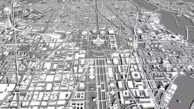 Cityscape Washington USA 3D model