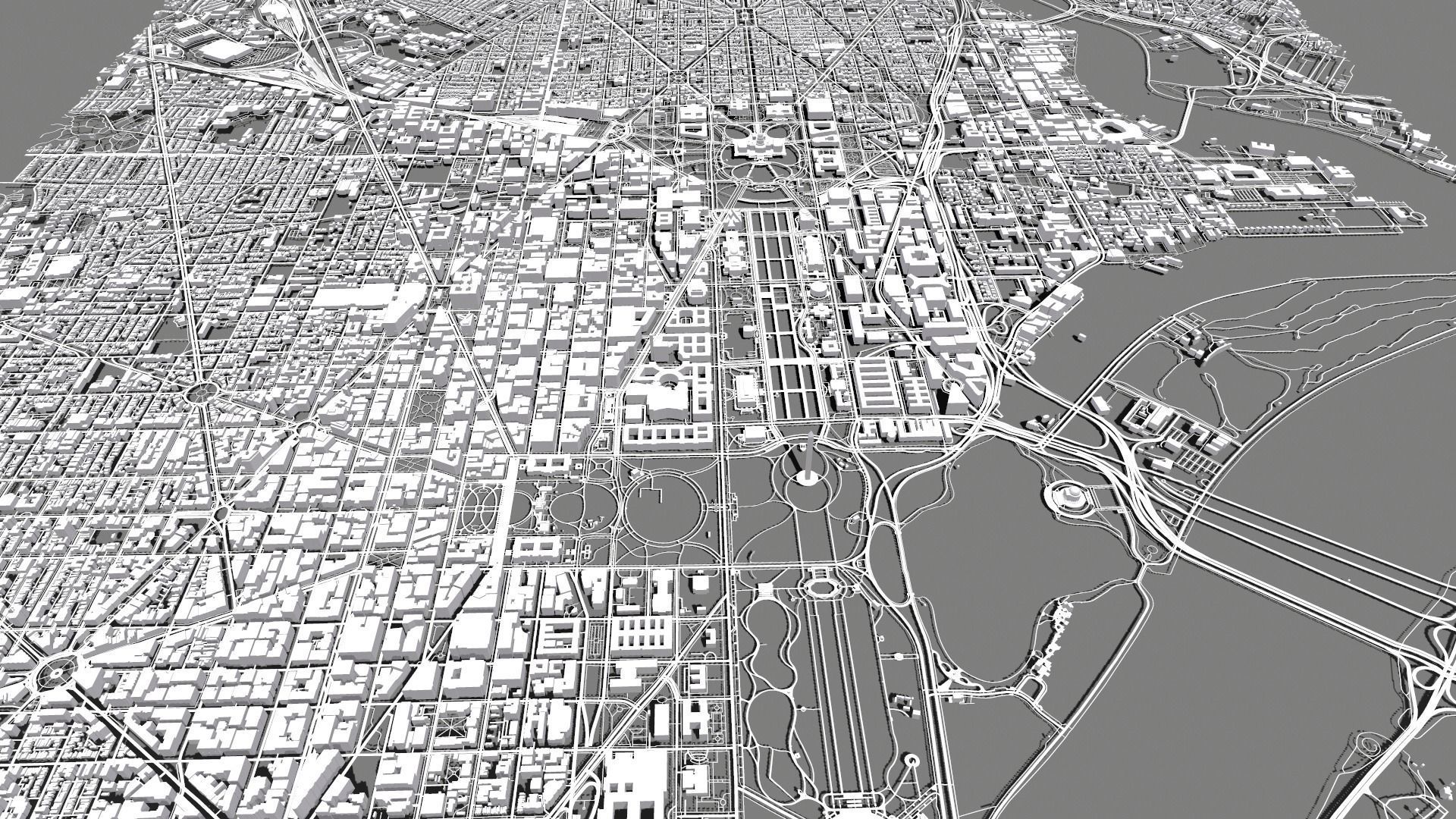 Cityscape Washington USA 3D model_8