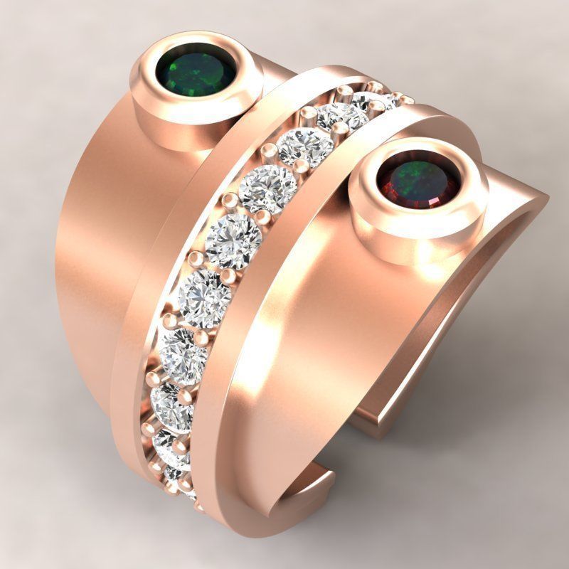 3d-Model eyes ring 3D print model_4