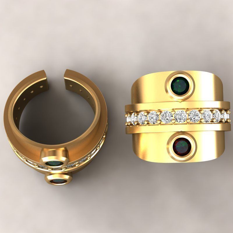 3d-Model eyes ring 3D print model_8