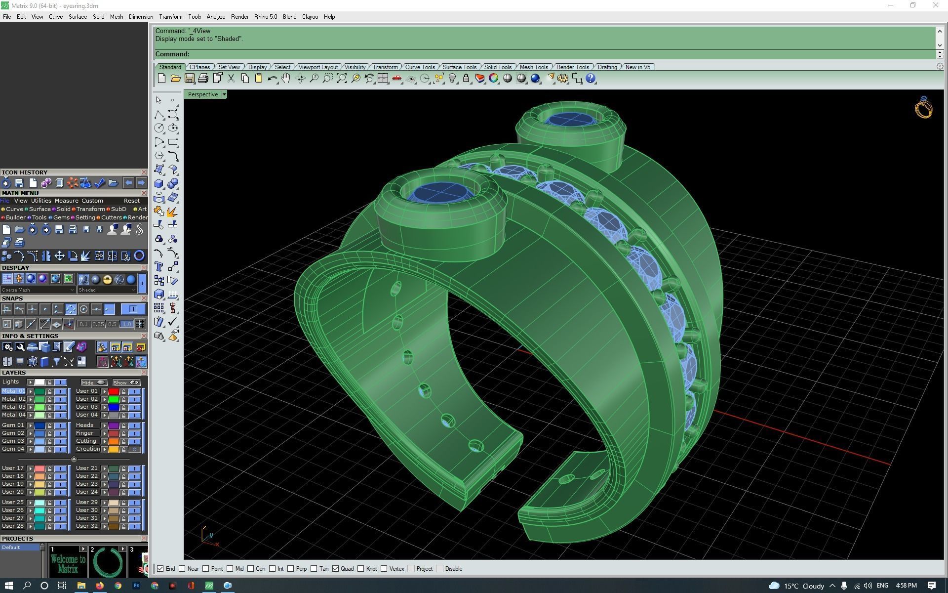 3d-Model eyes ring 3D print model_17