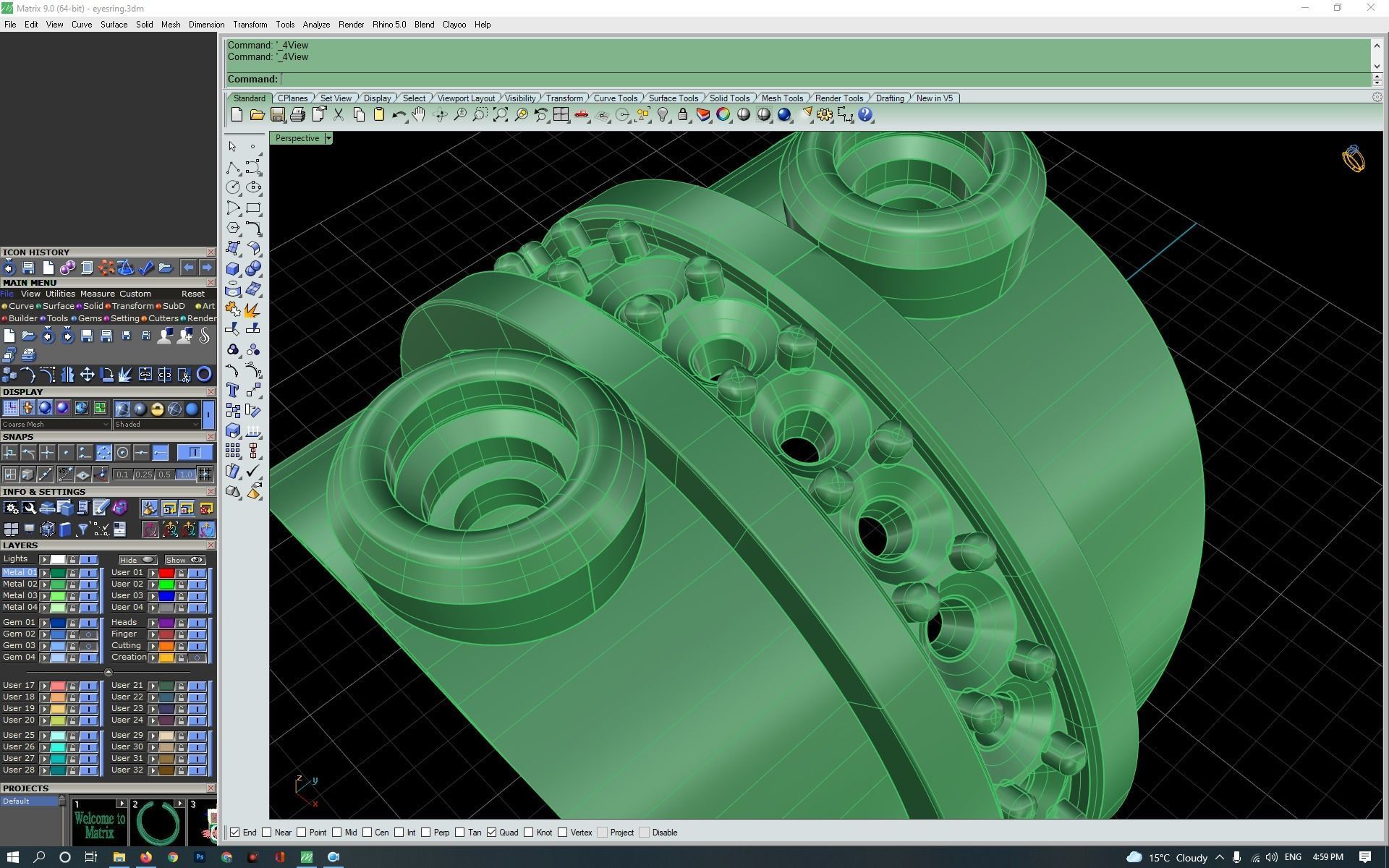 3d-Model eyes ring 3D print model_18