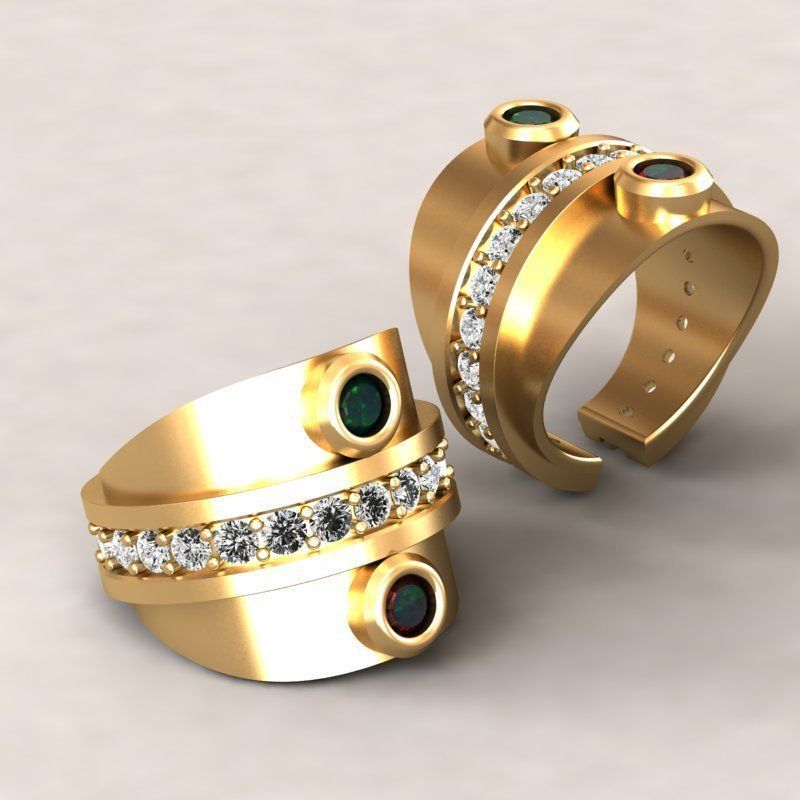 3d-Model eyes ring 3D print model_7