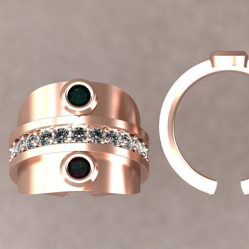 3d-Model eyes ring 3D print model_1