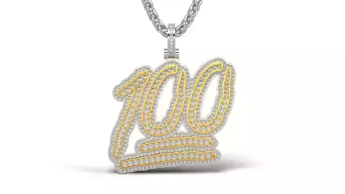 100 points pendant stone and solid 3  versions 3D print model
