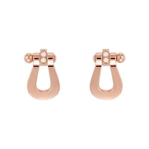 CG331 rose gold earrings with diamonds 3D model