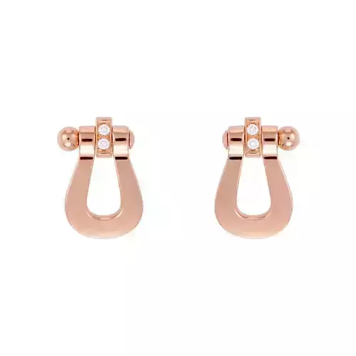 CG331 rose gold earrings with diamonds 3D model