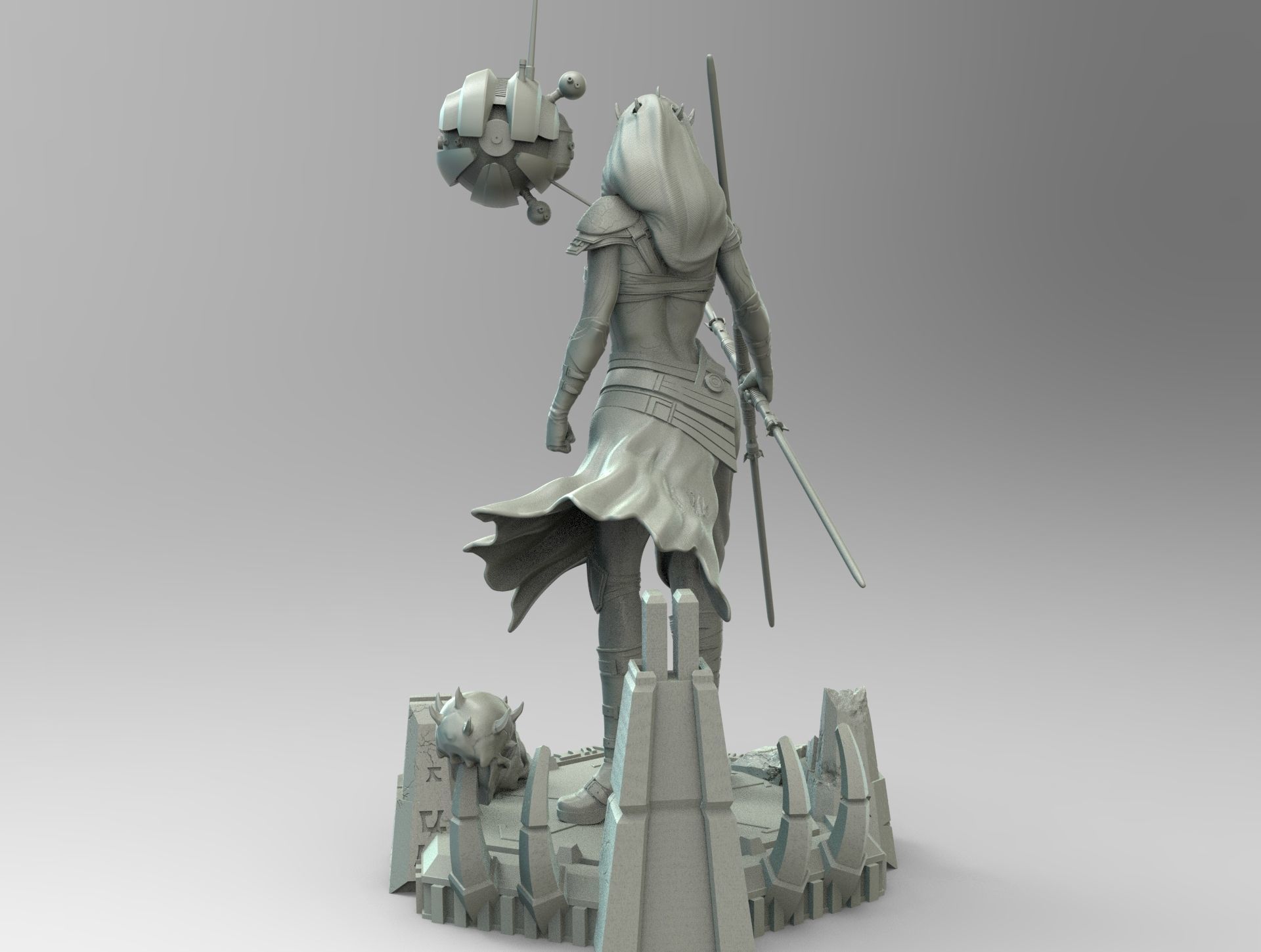 Zabrak Sith Girl 3D print model_4