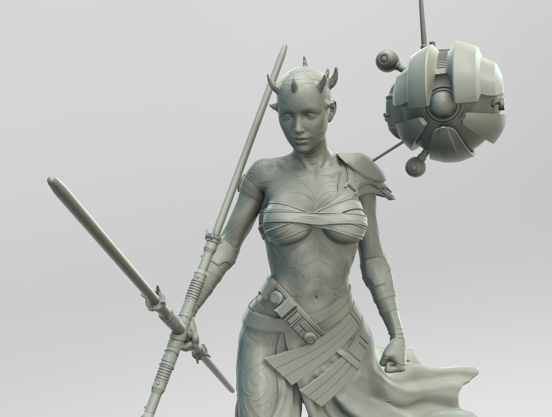 Zabrak Sith Girl 3D print model_7