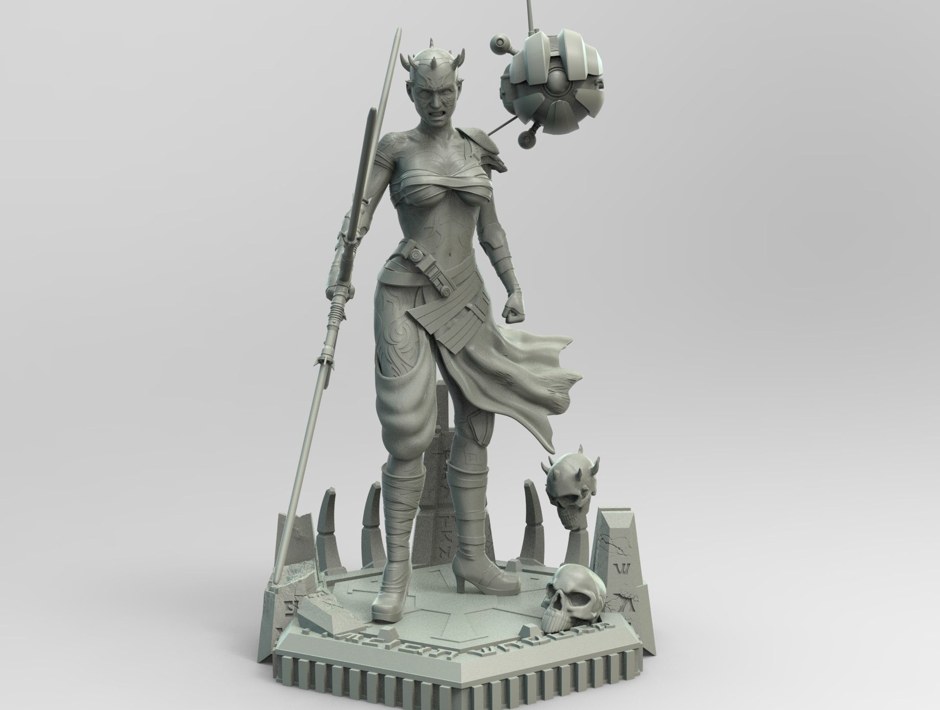 Zabrak Sith Girl 3D print model_2
