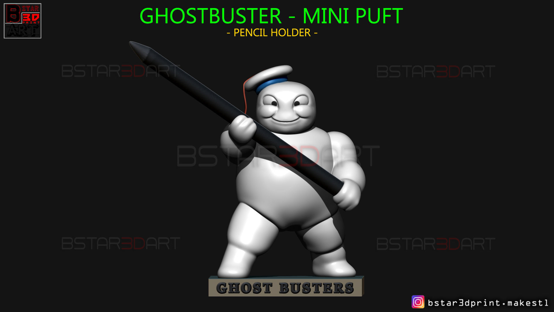 Mini Puft - Ghostbuster After Life 2021 - Pencil Holder 3D print model_4