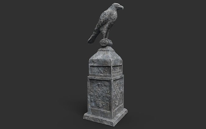 Eagle Statue 4 Low-poly 3D model
