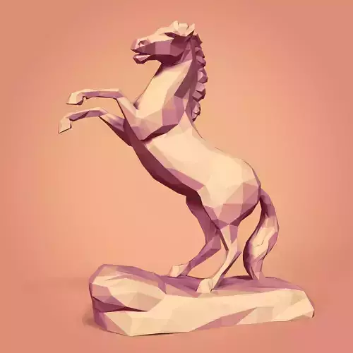Polygonal Horse Statue -- Ready for 3D Printing  3D print model