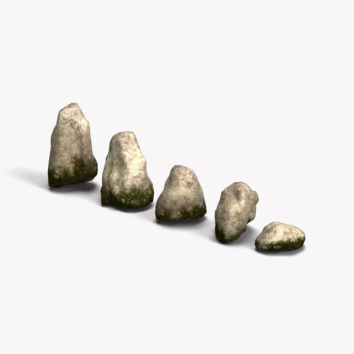 Rock Set 03 - Moss Low-poly 3D model_0