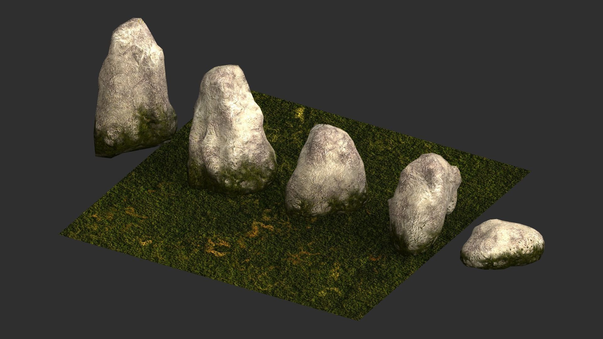 Rock Set 03 - Moss Low-poly 3D model_12