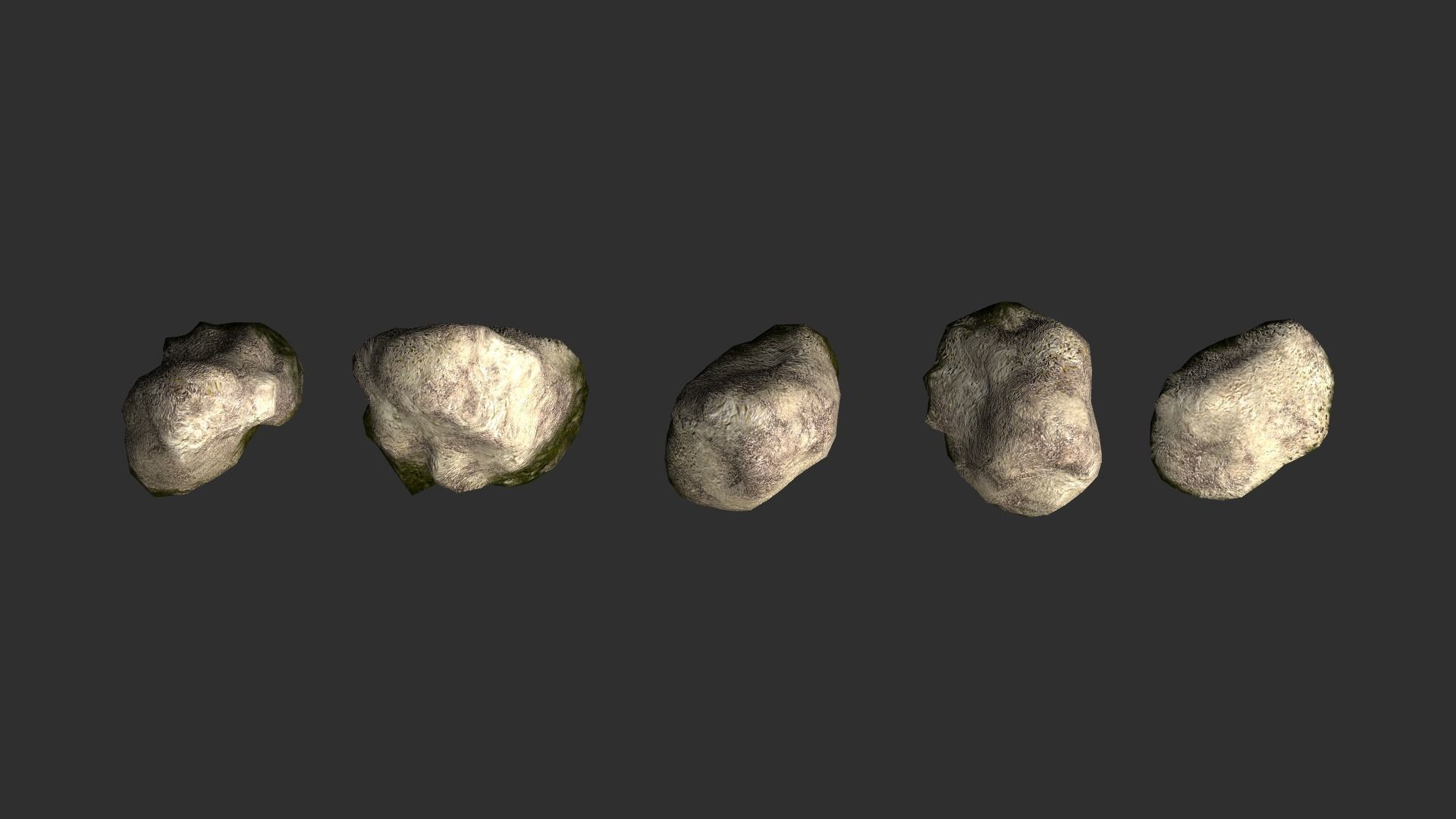Rock Set 03 - Moss Low-poly 3D model_4