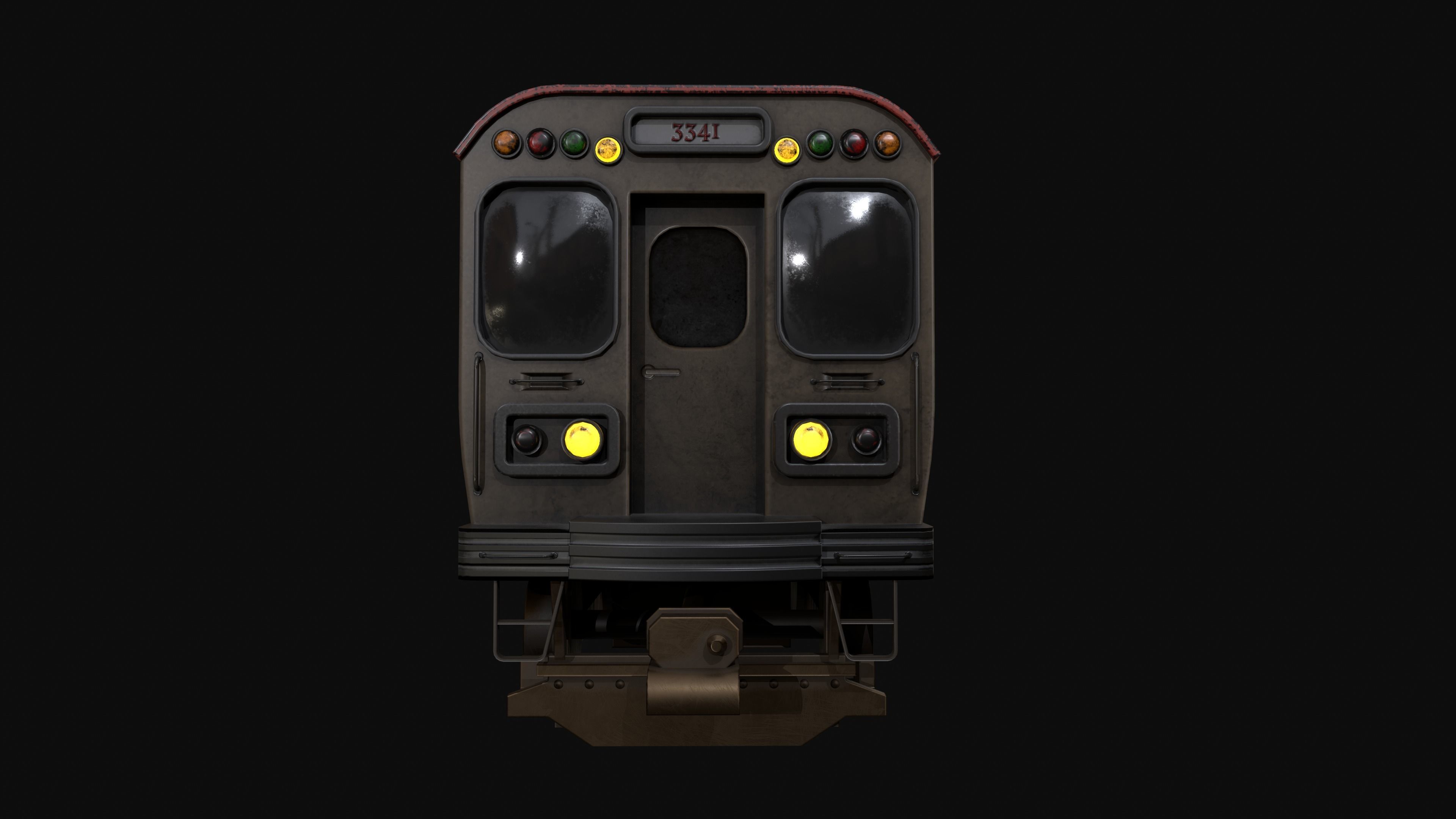 Chicago Old Train PBR game ready Low-poly 3D model_3