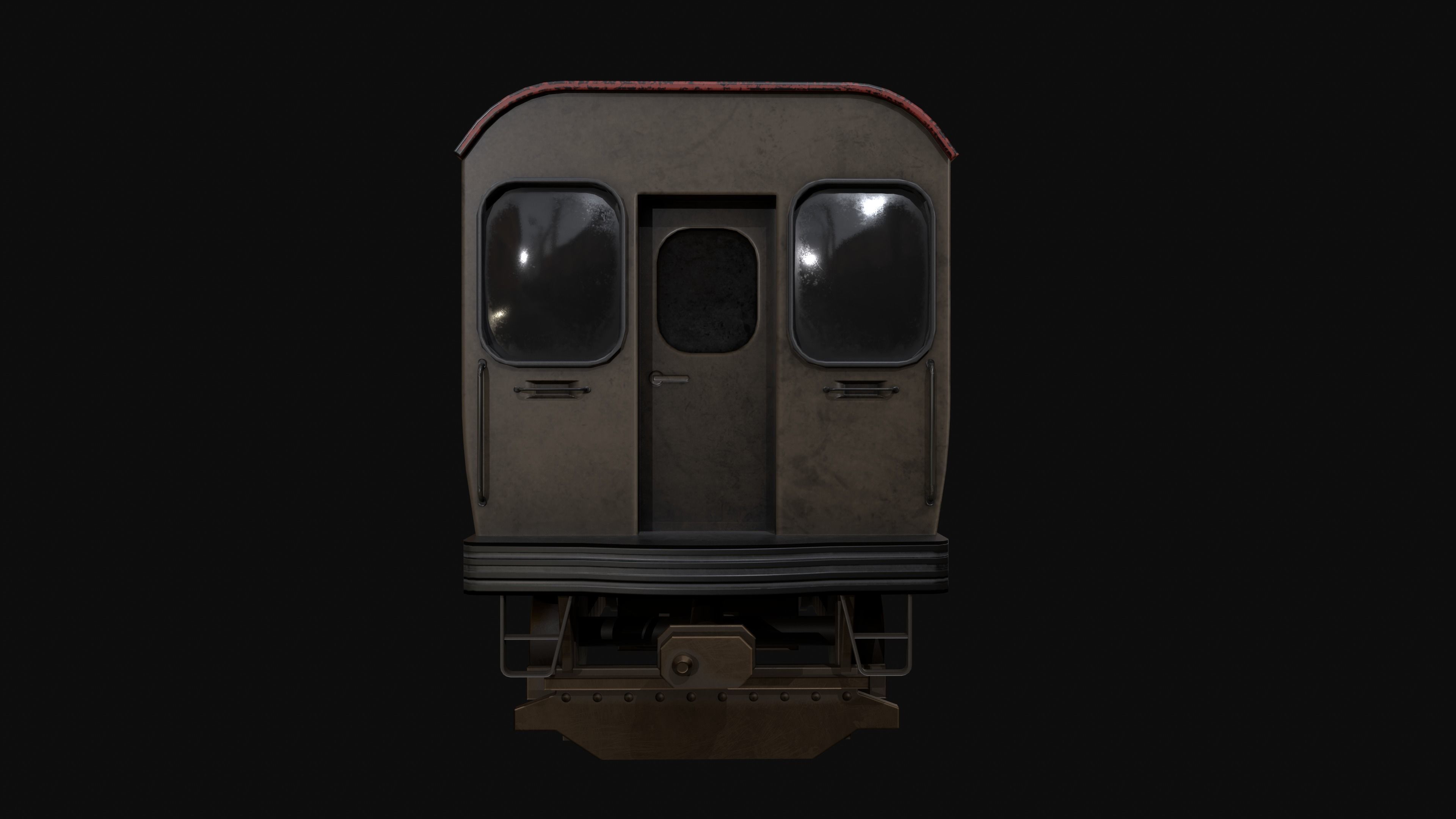 Chicago Old Train PBR game ready Low-poly 3D model_4