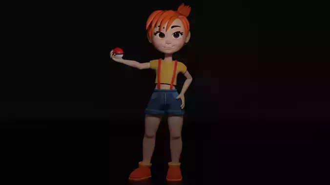 Cartoon Girl Low-poly 3D model