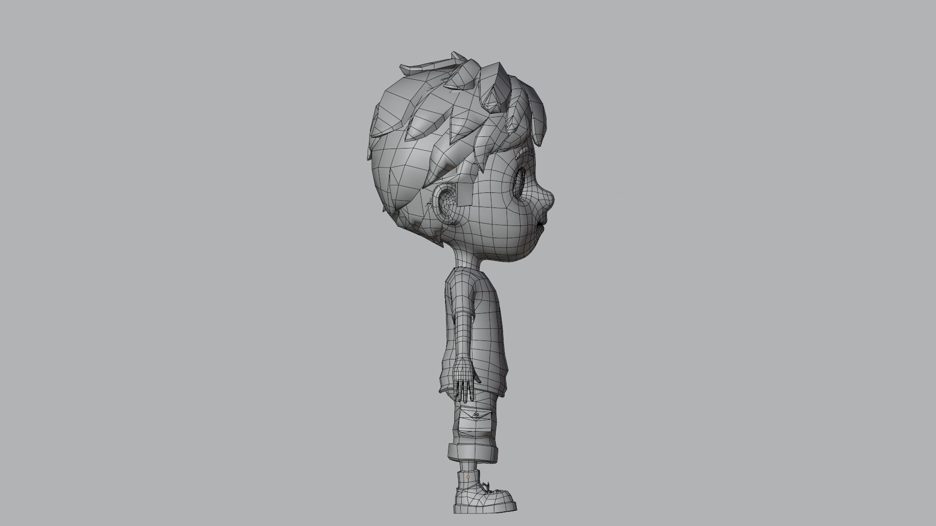 Kain Cartoon Boy Character Low-poly 3D model_17