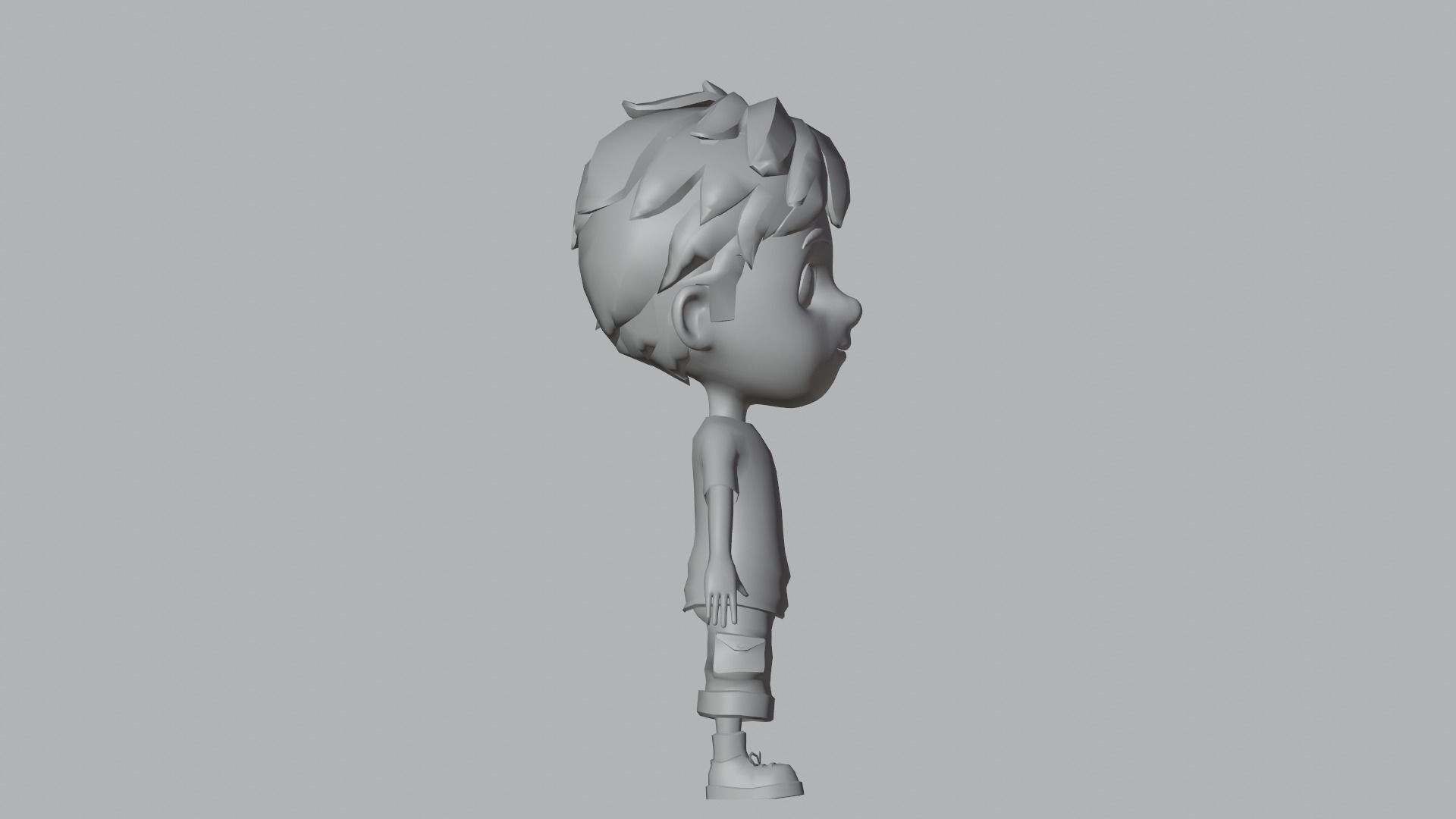 Kain Cartoon Boy Character Low-poly 3D model_13